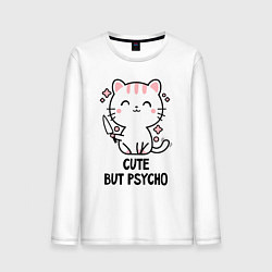 Мужской лонгслив Cute but psycho - cat