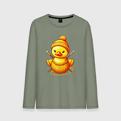 Мужской лонгслив Нейросеть - вязаный утёнок