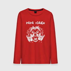 Лонгслив хлопковый мужской Papa Roach rock dog, цвет: красный