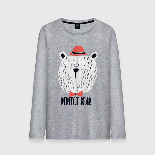 Мужской лонгслив Идеальный медведь / Меланж – фото 1