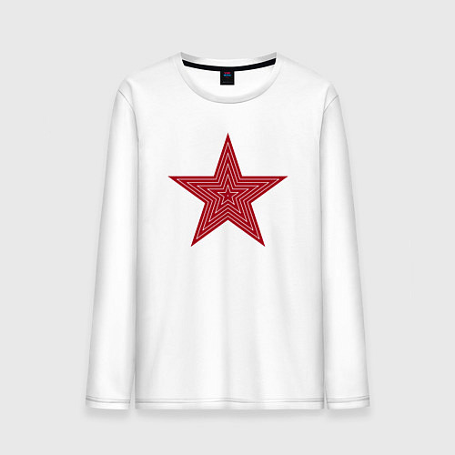 Мужской лонгслив USSR red star / Белый – фото 1