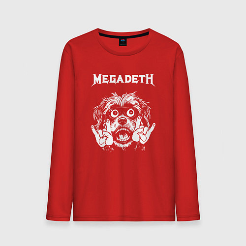 Мужской лонгслив Megadeth rock dog / Красный – фото 1