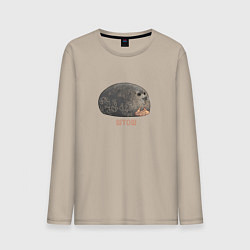Лонгслив хлопковый мужской Милый толстый тюлень из мема штош, цвет: миндальный