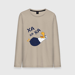 Лонгслив хлопковый мужской Смеющийся орел, цвет: миндальный