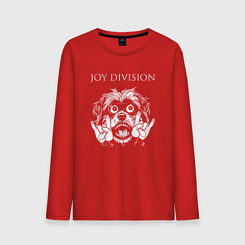 Мужской лонгслив Joy Division rock dog / Красный – фото 1