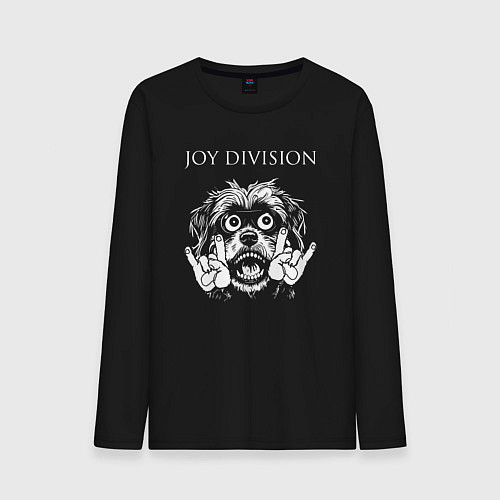 Мужской лонгслив Joy Division rock dog / Черный – фото 1