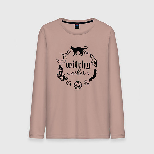 Мужской лонгслив Witchy vibes / Пыльно-розовый – фото 1