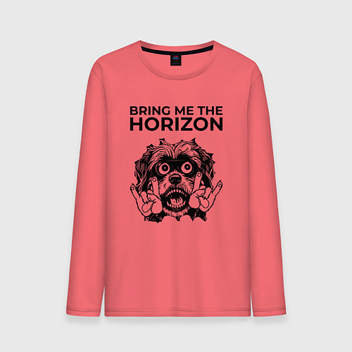 Мужской лонгслив Bring Me the Horizon - rock dog / Коралловый – фото 1