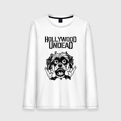 Лонгслив хлопковый мужской Hollywood Undead - rock dog, цвет: белый