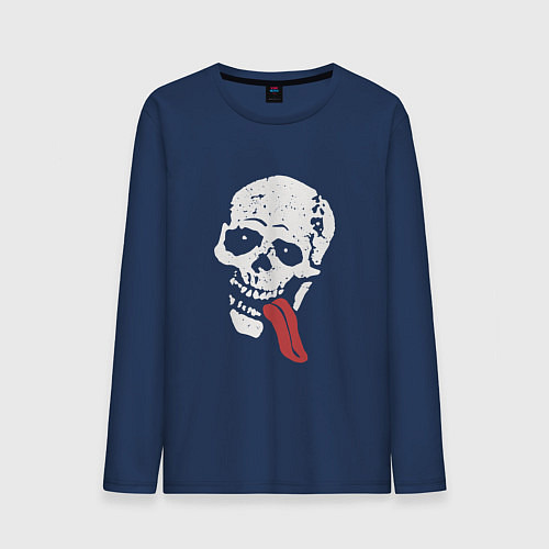 Мужской лонгслив Jesse pinkman skeleton tong skull / Тёмно-синий – фото 1