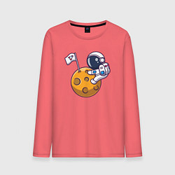 Лонгслив хлопковый мужской Захватчик Луны, цвет: коралловый