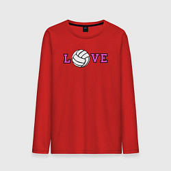 Лонгслив хлопковый мужской Love volley, цвет: красный