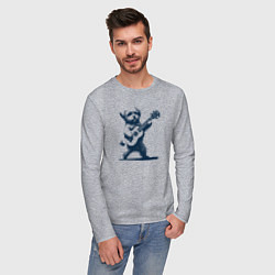 Лонгслив хлопковый мужской Мальтипу с гитарой укулеле, цвет: меланж — фото 2