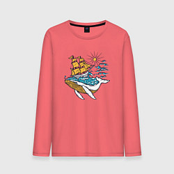 Мужской лонгслив Парусник и кит