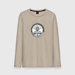 Лонгслив хлопковый мужской Регион Адыгея, цвет: миндальный