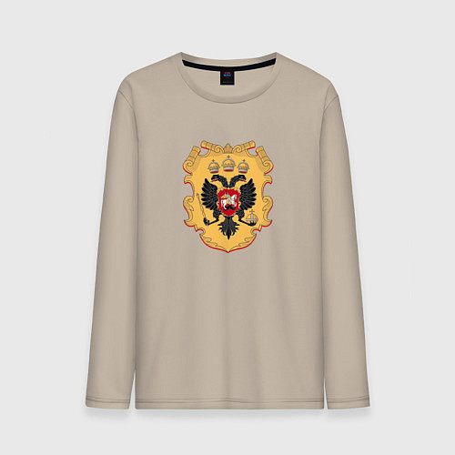 Мужской лонгслив Герб РФ щит / Миндальный – фото 1