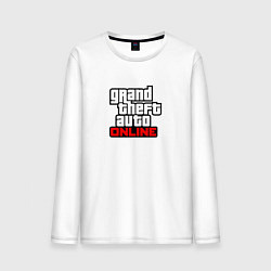 Лонгслив хлопковый мужской GTA online logo game, цвет: белый