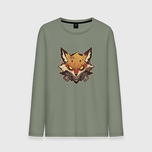 Мужской лонгслив Безумный лис / Авокадо – фото 1