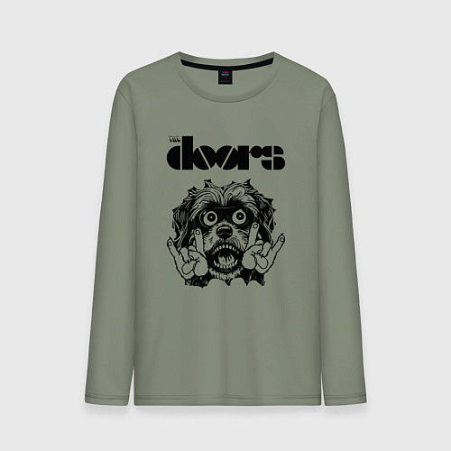 Мужской лонгслив The Doors - rock dog / Авокадо – фото 1