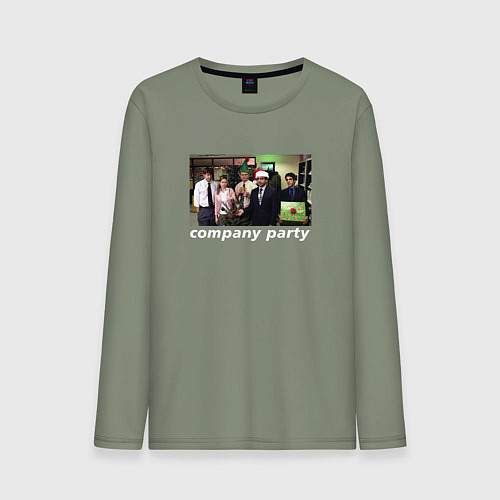 Мужской лонгслив The Office - company party / Авокадо – фото 1