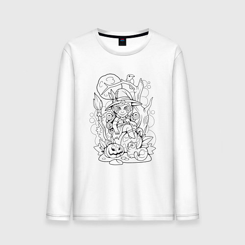 Мужской лонгслив Милая маленькая ведьма / Белый – фото 1