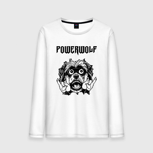 Мужской лонгслив Powerwolf - rock dog / Белый – фото 1