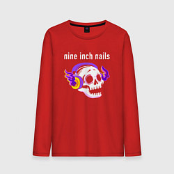 Мужской лонгслив Nine Inch Nails - неоновый череп
