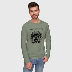 Лонгслив хлопковый мужской Architects - rock dog, цвет: авокадо — фото 2