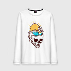 Мужской лонгслив Русалочка в черепе