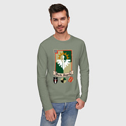 Лонгслив хлопковый мужской Dark angels Warhammer 40k, цвет: авокадо — фото 2