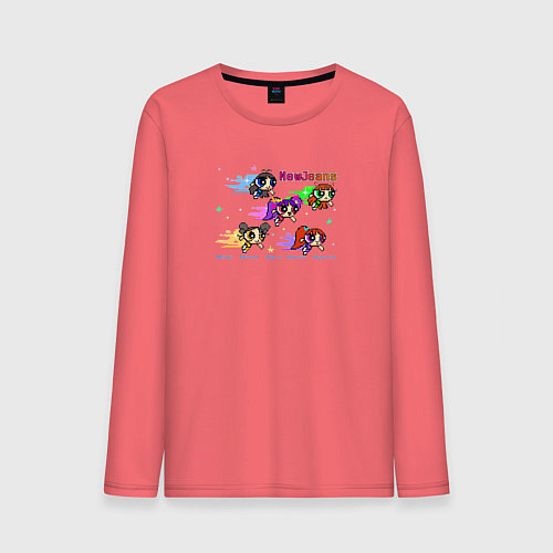 Мужской лонгслив NewJeans album Get Up Minji Hanni Danielle Haerin / Коралловый – фото 1