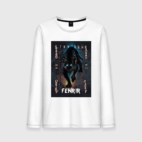 Мужской лонгслив Fenrir black vinyl / Белый – фото 1