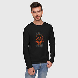 Лонгслив хлопковый мужской Halloween cool boy, цвет: черный — фото 2