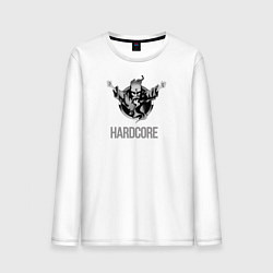 Лонгслив хлопковый мужской Hardcore will never die, цвет: белый