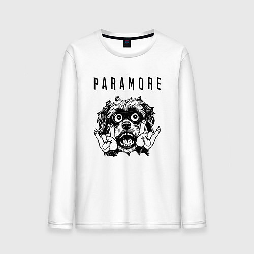 Мужской лонгслив Paramore - rock dog / Белый – фото 1