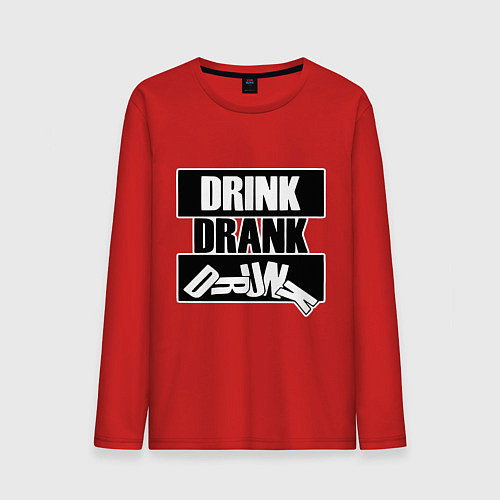 Мужской лонгслив Пить выпить пьяный / Красный – фото 1