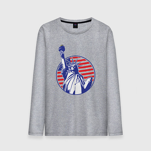 Мужской лонгслив Статуя свободы - New York / Меланж – фото 1