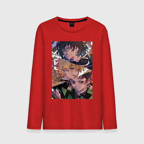 Мужской лонгслив Клинок рассекающий демонов Тандзиро Камадо / Красный – фото 1