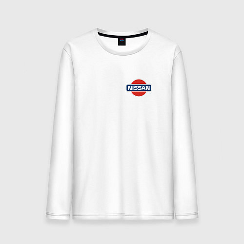 Мужской лонгслив Nissan logo auto steel / Белый – фото 1
