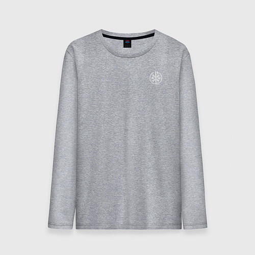 Мужской лонгслив Мы русские с нами Бог малый КЦК белый / Меланж – фото 1