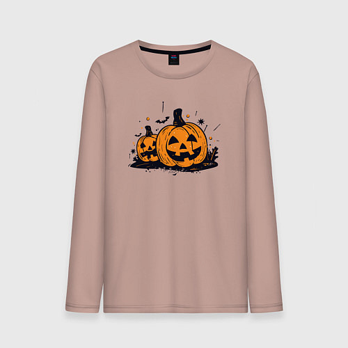 Мужской лонгслив Pumpkins / Пыльно-розовый – фото 1