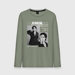 Лонгслив хлопковый мужской Park Jimin bts, цвет: авокадо