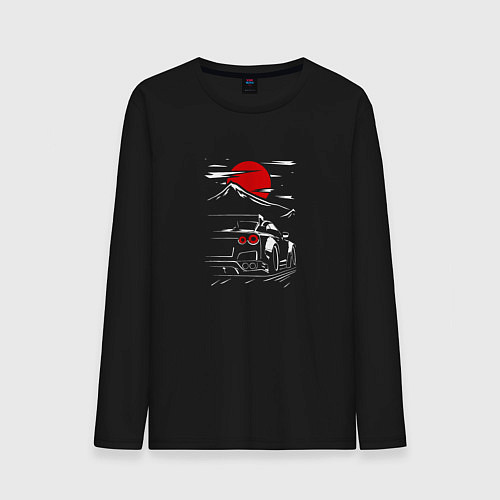 Мужской лонгслив Nissan skyline GTR R35 / Черный – фото 1