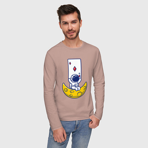 Мужской лонгслив Космический покер / Пыльно-розовый – фото 3