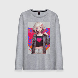 Мужской лонгслив Аниме девочка сердце
