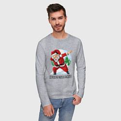 Лонгслив хлопковый мужской Dab Santa, цвет: меланж — фото 2