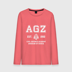 Лонгслив хлопковый мужской Академия Гражданской Защиты МЧС России, цвет: коралловый