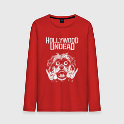 Лонгслив хлопковый мужской Hollywood Undead rock dog, цвет: красный