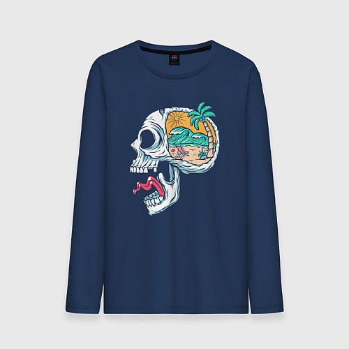 Мужской лонгслив Dead island / Тёмно-синий – фото 1
