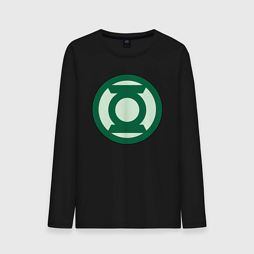 Мужской лонгслив Green lantern logo / Черный – фото 1